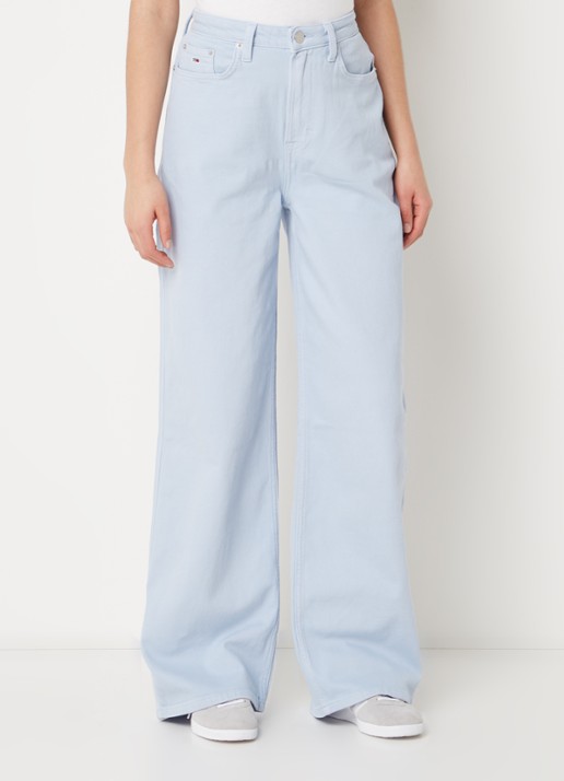 Tommy Hilfiger High waist wide leg jeans met gekleurde wassing - detail 2 lichtblauw