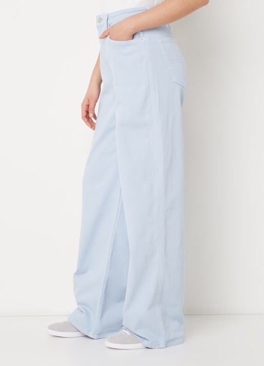 Tommy Hilfiger High waist wide leg jeans met gekleurde wassing - detail 3 lichtblauw
