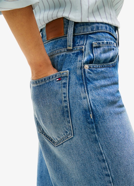 Tommy Hilfiger High waist wide leg jeans  met steekzakken - detail 4 indigo