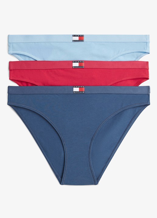 Tommy Hilfiger Hipster met logoband in 3-pack - voorkant multicolor
