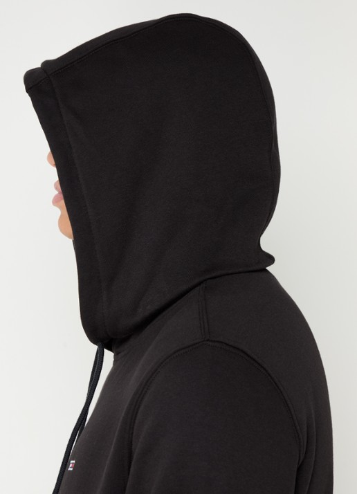 Tommy Hilfiger Hoodie met gemêleerd dessin en logoborduring - detail 5 zwart