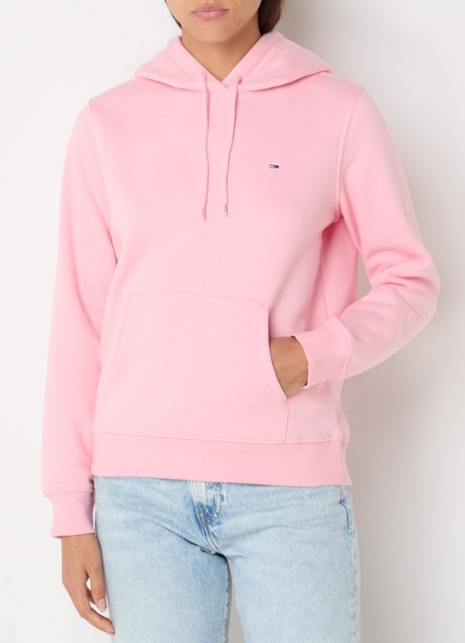 Tommy Hilfiger Hoodie met kangoeroezak en logo - detail 4 roze