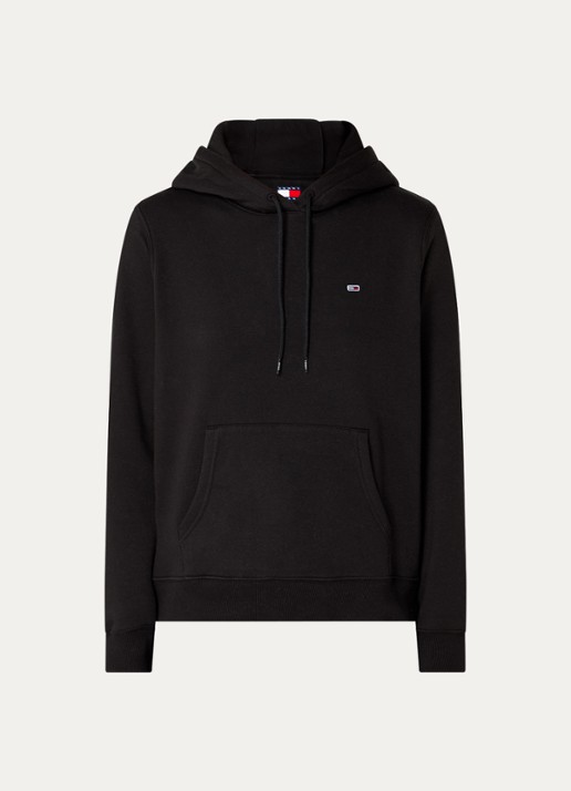 Tommy Hilfiger Hoodie met kangoeroezak en logo - voorkant 2 zwart
