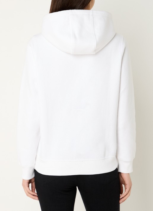 Tommy Hilfiger Hoodie met kangoeroezak en logo - achterkant 5 gebroken wit