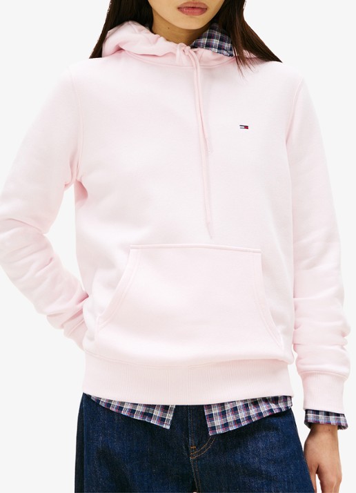 Tommy Hilfiger Hoodie met kangoeroezak en logo - detail 2 lichtroze