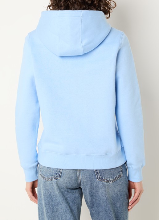 Tommy Hilfiger Hoodie met kangoeroezak en logo - achterkant lichtblauw