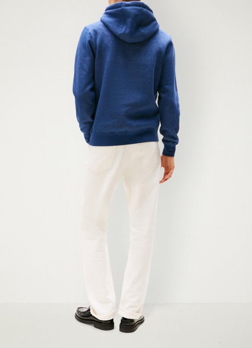 Tommy Hilfiger Hoodie met kangoeroezak en logoborduring - achterkant 5 aegean sea heather / blauw