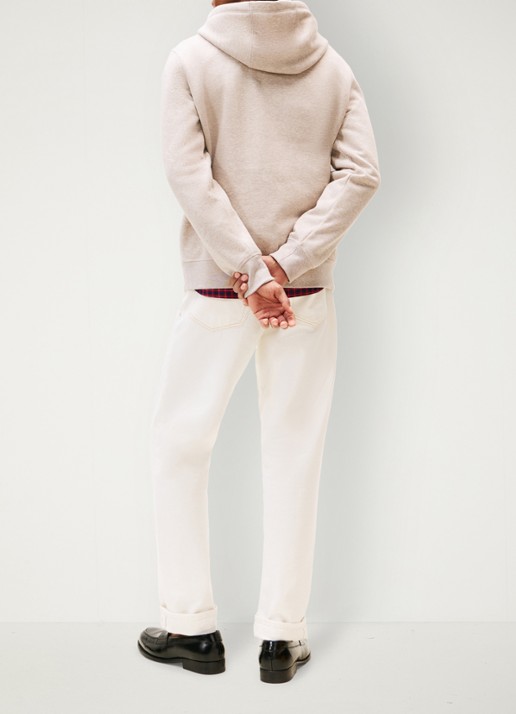 Tommy Hilfiger Hoodie met kangoeroezak en logoborduring - achterkant heathered pebble / grijs