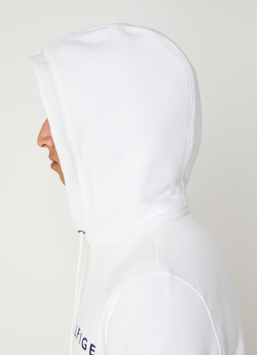 Tommy Hilfiger Hoodie met kangoeroezak en logoborduring - detail 3 white / wit