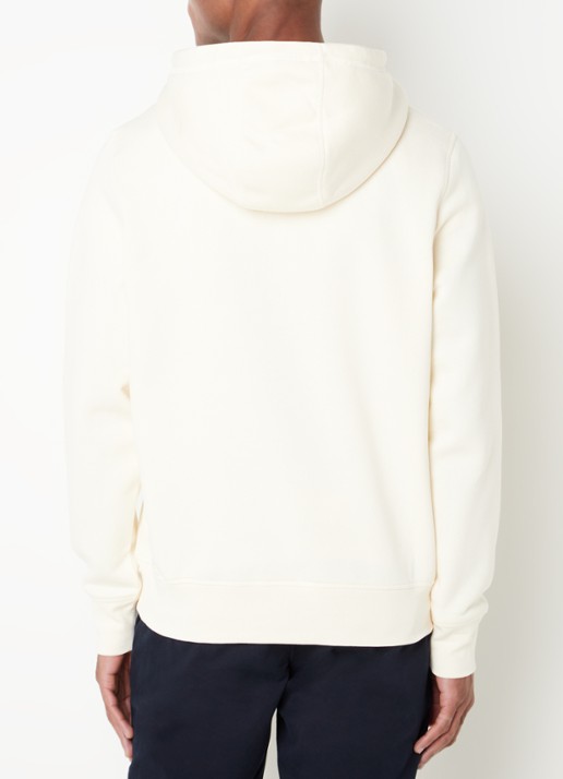 Tommy Hilfiger Hoodie met kangoeroezak en logoborduring - achterkant calico / wit