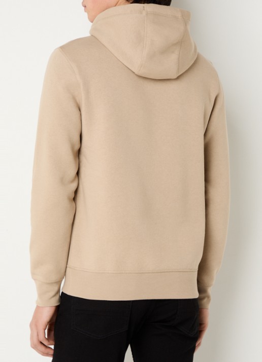 Tommy Hilfiger Hoodie met kangoeroezak en logoborduring - achterkant sandalwood / beige