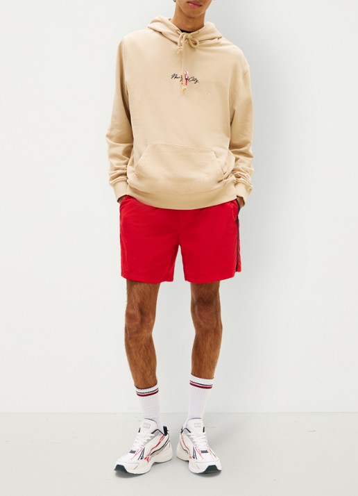 Tommy Hilfiger Hoodie met logo- en backprint - voorkant 5 beige