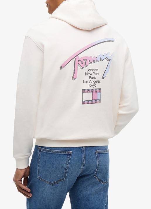 Tommy Hilfiger Hoodie met logo- en backprint - achterkant 6 wit