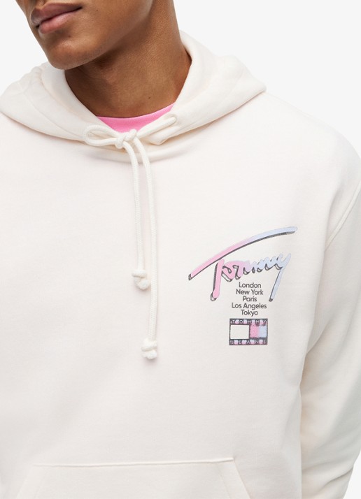Tommy Hilfiger Hoodie met logo- en backprint - detail 3 wit