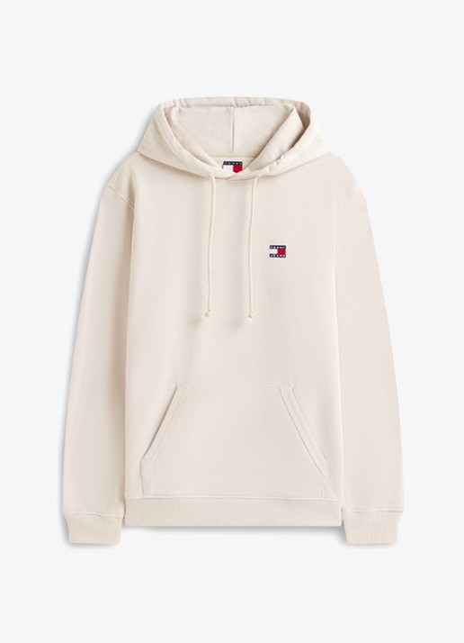 Tommy Hilfiger Hoodie met logo - voorkant 4 gebroken wit