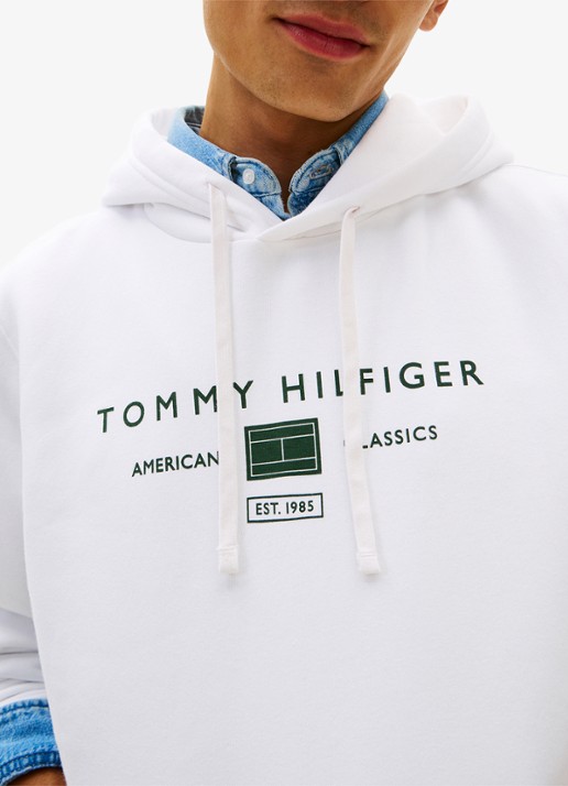 Tommy Hilfiger Hoodie met logo - detail 5 wit