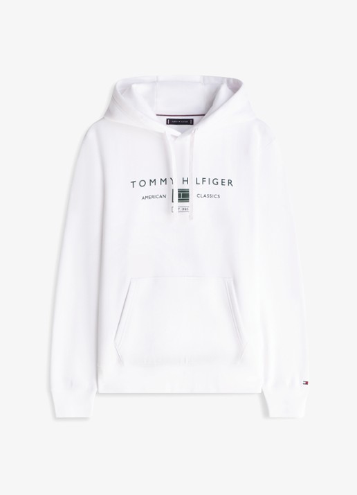 Tommy Hilfiger Hoodie met logo - voorkant 2 wit