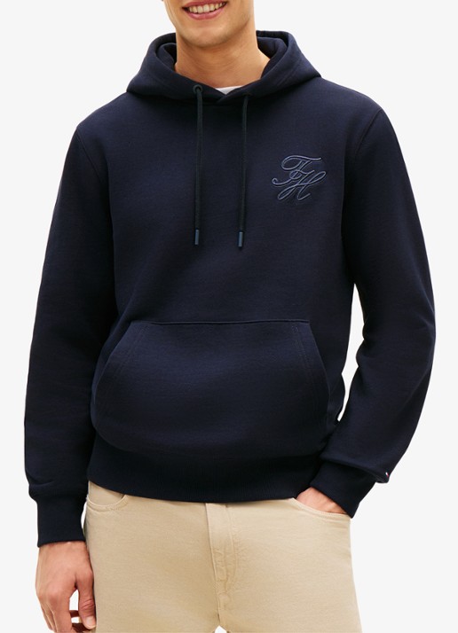 Tommy Hilfiger Hoodie met logoborduring - detail 4 donkerblauw