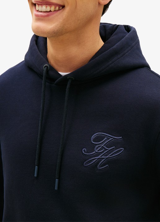 Tommy Hilfiger Hoodie met logoborduring - detail 5 donkerblauw