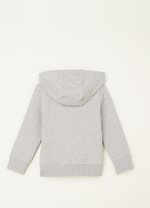 Tommy Hilfiger Hoodie met logoborduring - voorkant 2 grijsmele