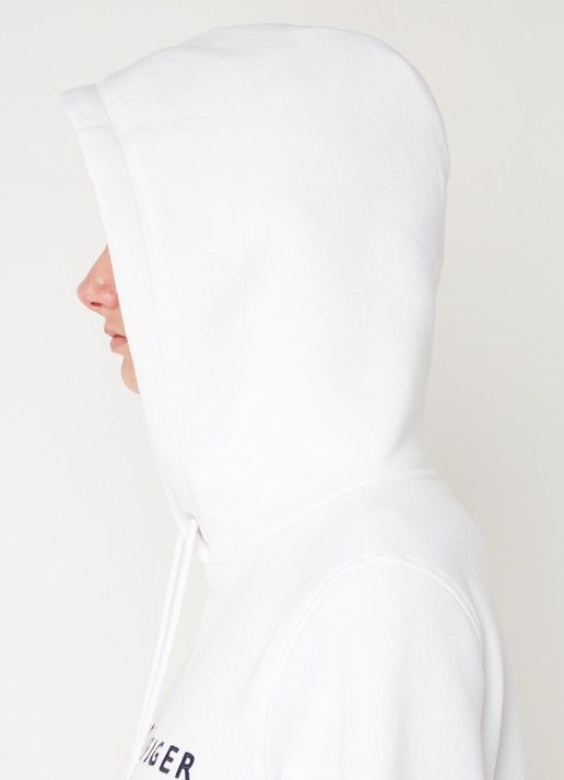 Tommy Hilfiger Hoodie van fleece met logoborduring - detail 3 wit