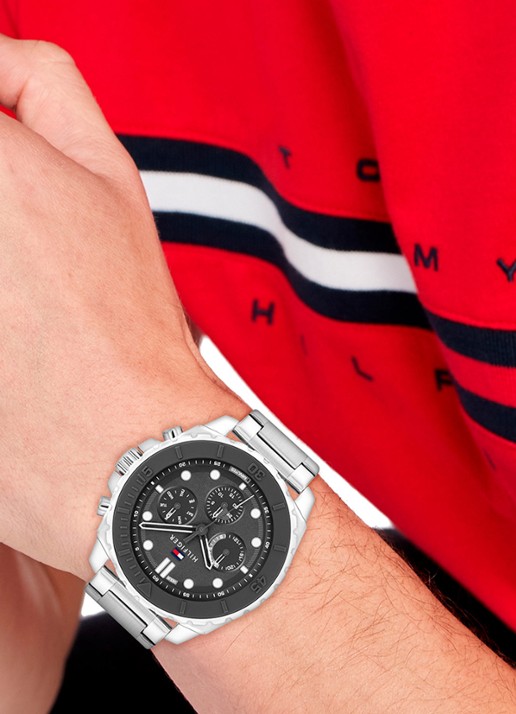 Tommy Hilfiger Horloge TH1710689  - voorkant 4 zilver