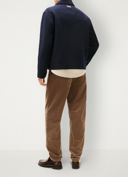 Tommy Hilfiger Jack in wolbend met steekzakken - achterkant donkerblauw