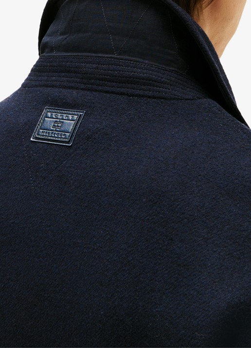Tommy Hilfiger Jack in wolbend met steekzakken - detail 5 donkerblauw