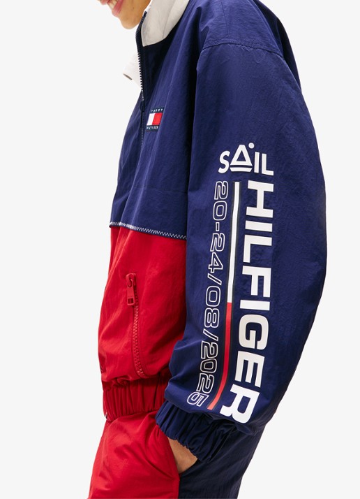 Tommy Hilfiger Jack met logo- en backprint - detail 6 donkerblauw