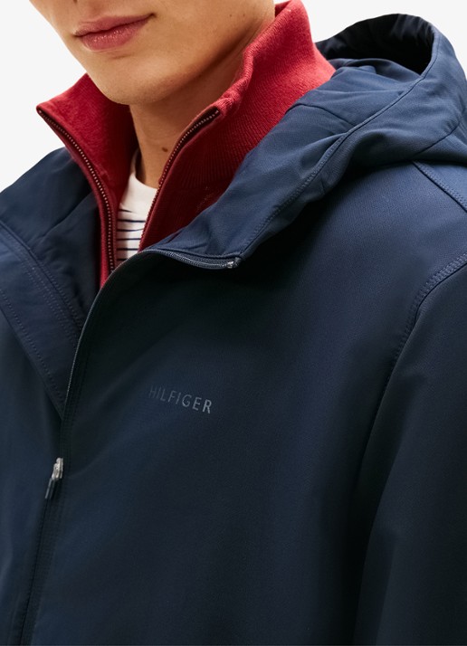 Tommy Hilfiger Jack met logo en steekzakken - detail 5 donkerblauw