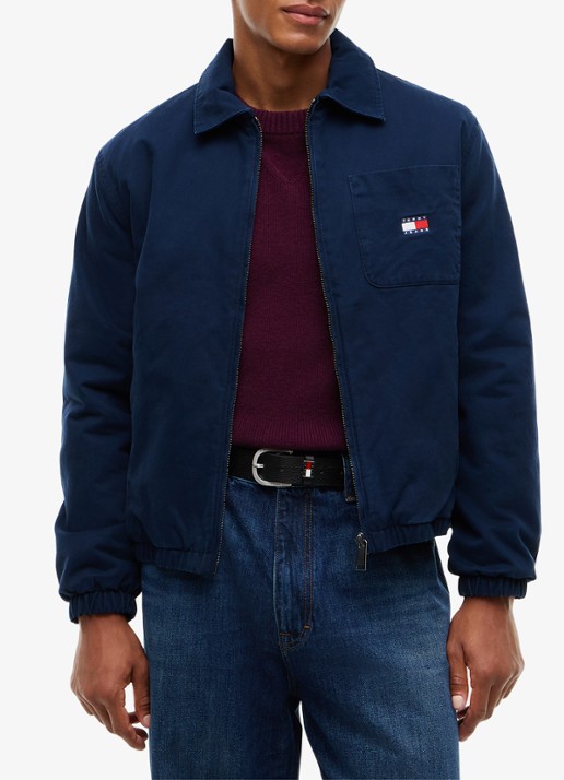 Tommy Hilfiger Jack met logoborduring - detail donkerblauw