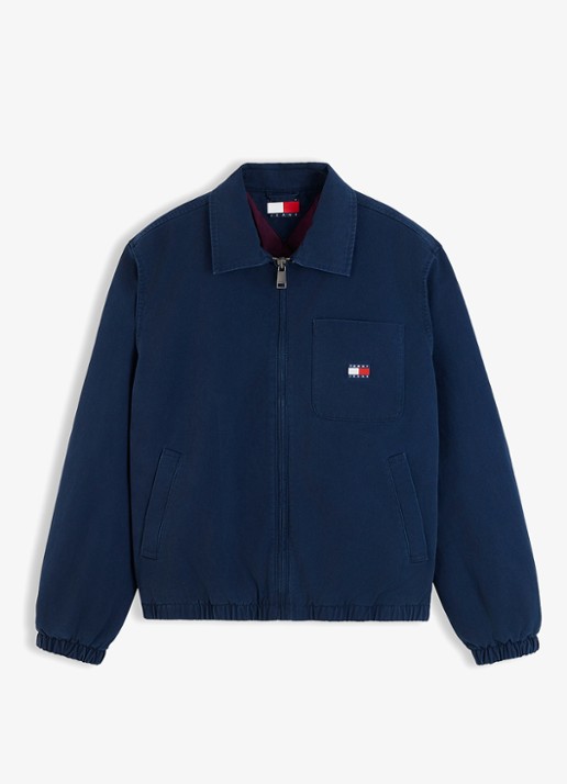 Tommy Hilfiger Jack met logoborduring - voorkant 3 donkerblauw