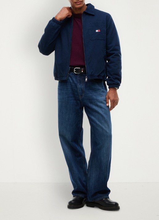 Tommy Hilfiger Jack met logoborduring - voorkant 4 donkerblauw