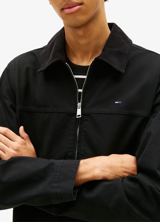 Tommy Hilfiger Jack met steekzakken en logoborduring - detail 5 zwart