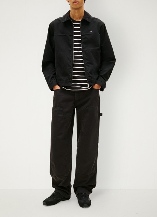 Tommy Hilfiger Jack met steekzakken en logoborduring - voorkant 3 zwart