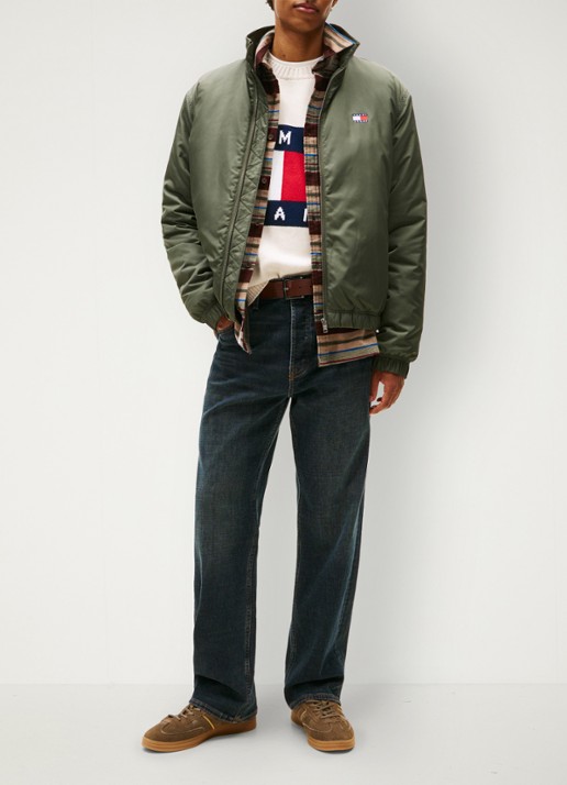 Tommy Hilfiger Jack met steekzakken en waterafstotende coating - voorkant 5 groen