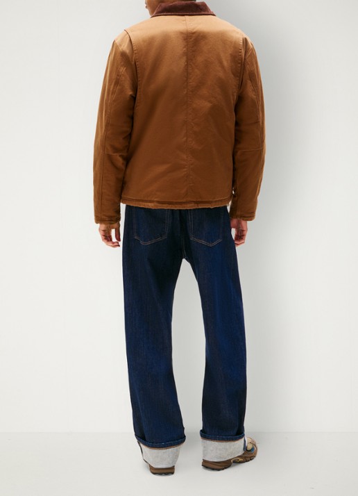 Tommy Hilfiger Jack van corduroy met teddy voering - achterkant 6 oranjebruin