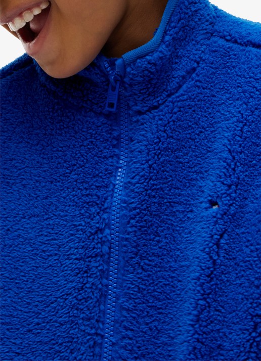 Tommy Hilfiger Jack van fleece met logo - detail 5 blauw