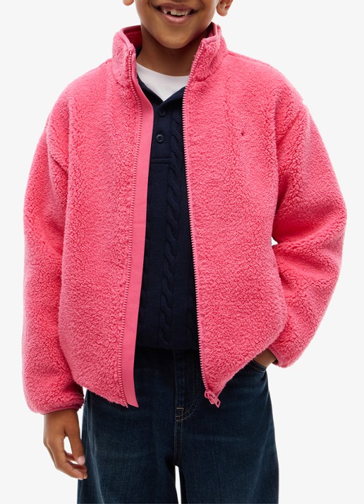 Tommy Hilfiger Jack van fleece met logo - detail 4 roze