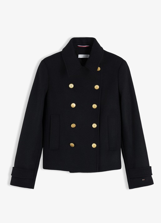 Tommy Hilfiger Jas in wolblend met knoopdetail