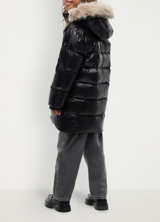 Tommy Hilfiger Jas met donsvulling en capuchon - achterkant 4 zwart
