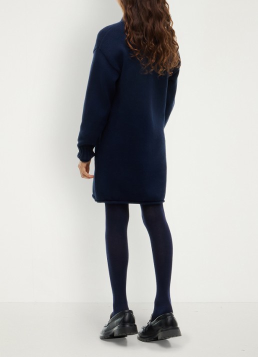 Tommy Hilfiger Jurk met logoborduring - achterkant 3 donkerblauw