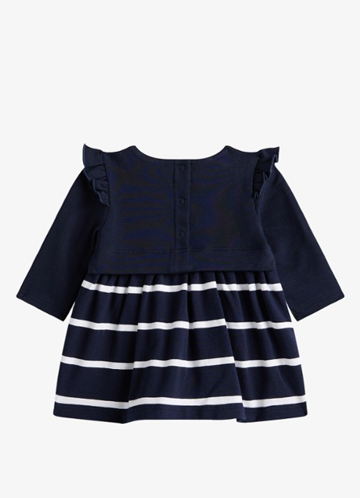 Tommy Hilfiger Jurk met streepprint - achterkant 2 donkerblauw