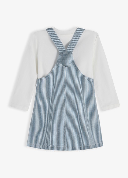 Tommy Hilfiger Jurk met streepprint - achterkant 2 lichtblauw