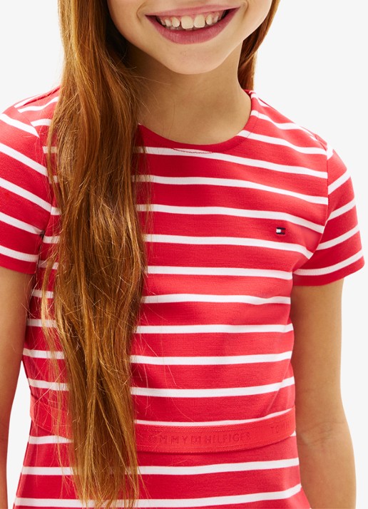 Tommy Hilfiger Jurk met streepprint  - detail 4 rood