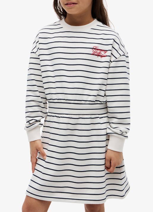 Tommy Hilfiger Jurk met streepprint - detail 2 dark night navy stripes-c1g / wit