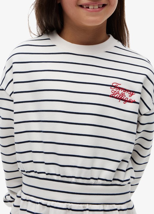 Tommy Hilfiger Jurk met streepprint - detail 3 dark night navy stripes-c1g / wit