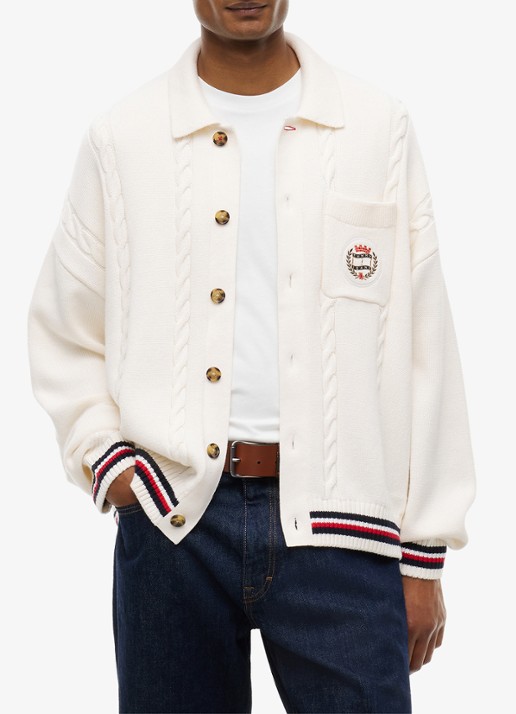 Tommy Hilfiger Kabelgebreid vest met borstzak