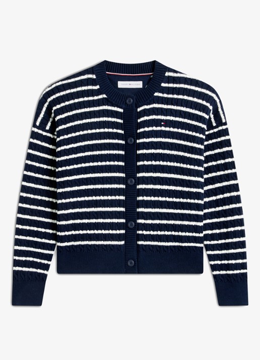 Tommy Hilfiger Kabelgebreid vest met streepprint