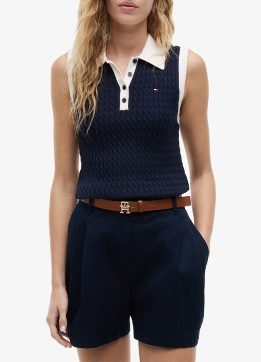 Tommy Hilfiger Kabelgebreide spencer met logo